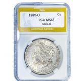 1880-O Morgan Silver Dollar PGA MS63