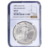 2000 Silver Eagle NGC MS69 Millennium Set