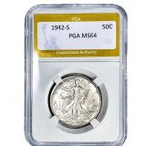 1942-S Walking Liberty Half Dollar PGA MS64