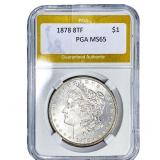 1878 8TF Morgan Silver Dollar PGA MS65