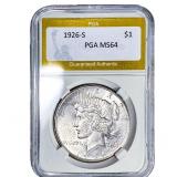 1926-S Silver Peace Dollar PGA MS64