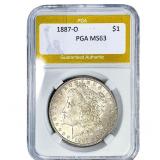 1887-O Morgan Silver Dollar PGA MS63