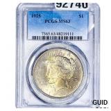 1925 Silver Peace Dollar PCGS MS63