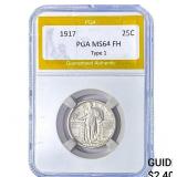 1917 Standing Liberty Quarter PGA MS64 FH