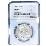 1963-D Franklin Half Dollar NGC MS64