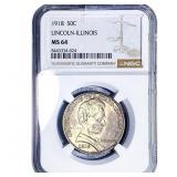 1918 Illinois Half Dollar NGC MS64