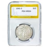 1941-S Walking Liberty Half Dollar PGA MS64