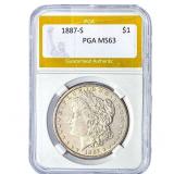 1887-S Morgan Silver Dollar PGA MS63