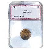 1877 Indian Head Cent PCI FA2 Scratched