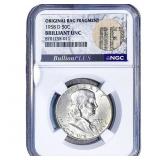 1958-D Franklin Half Dollar NGC BU Orig, Baf Frag.