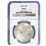 1888-O Morgan Silver Dollar NGC MS64