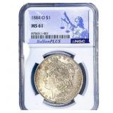 1884-O Morgan Silver Dollar NGC MS61