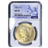 1923 Silver Peace Dollar NGC MS62