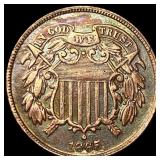 1865 Copper Two-Cent Piece HIGH GRADE