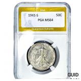 1941-S Walking Liberty Half Dollar PGA MS64