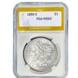 1890-S Morgan Silver Dollar PGA MS63