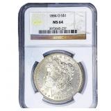 1884-O Morgan Silver Dollar NGC MS64