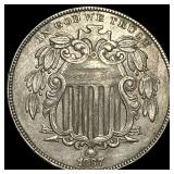 1867 Shield Nickel CHOICE AU