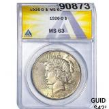 1926 Silver Peace Dollar ANACS MS63