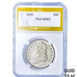 1830 Capped Bust Half Dollar PGA MS63