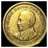 1905 Gold Lewis and Clark Exposition Dollar NICELY