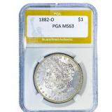 1882-O Morgan Silver Dollar PGA MS63