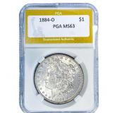 1884-O Morgan Silver Dollar PGA MS63
