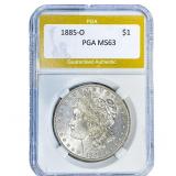 1885-O Morgan Silver Dollar PGA MS63