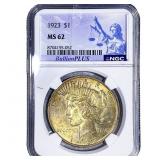 1923 Silver Peace Dollar NGC MS62