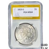 1923-S Silver Peace Dollar PGA MS64