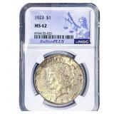 1923 Silver Peace Dollar NGC MS62