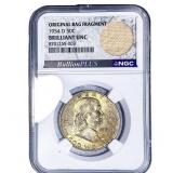 1954-D Franklin Half Dollar NGC BU Orig. Bag Frag.