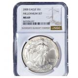 2000 Silver Eagle NGC MS69 Millennium Set