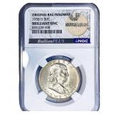 1958-D Franklin Half Dollar NGC BU Orig. Bag Frag.