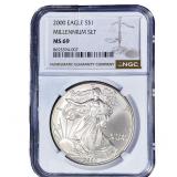 2000 Silver Eagle NGC MS69 Millennium Set