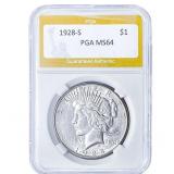 1928-S Silver Peace Dollar PGA MS64