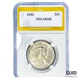 1946 Walking Liberty Half Dollar PGA MS66