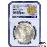 1922 Silver Peace Dollar NGC BU Orig. Bag Frag.