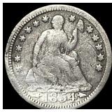 1854 Arrows Seated Liberty Half Dime LIGHTLY CIRCU