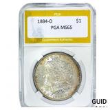 1884-O Morgan Silver Dollar PGA MS65