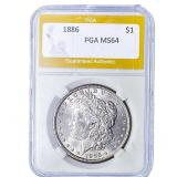 1886 Morgan Silver Dollar PGA MS64