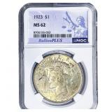 1923 Silver Peace Dollar NGC MS62