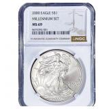 2000 Silver Eagle NGC MS69 Millenium Set