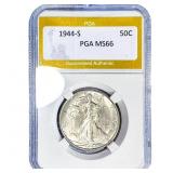1944-S Walking Liberty Half Dollar PGA MS66