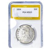 1834 Capped Bust Half Dollar PGA MS63