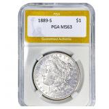 1889-S Morgan Silver Dollar PGA MS63
