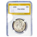 1946 Walking Liberty Half Dollar PGA MS66