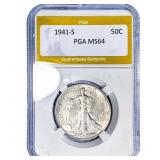 1941-S Walking Liberty Half Dollar PGA MS64