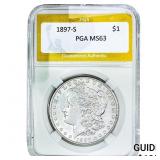 1897-S Morgan Silver Dollar PGA MS63