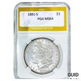 1881-S Morgan Silver Dollar PGA MS64